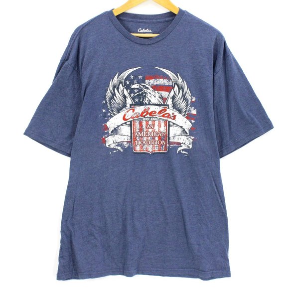 Cabela's | Shirts | Cabelas Tshirt Mens Blue Short Sleeve An American ...